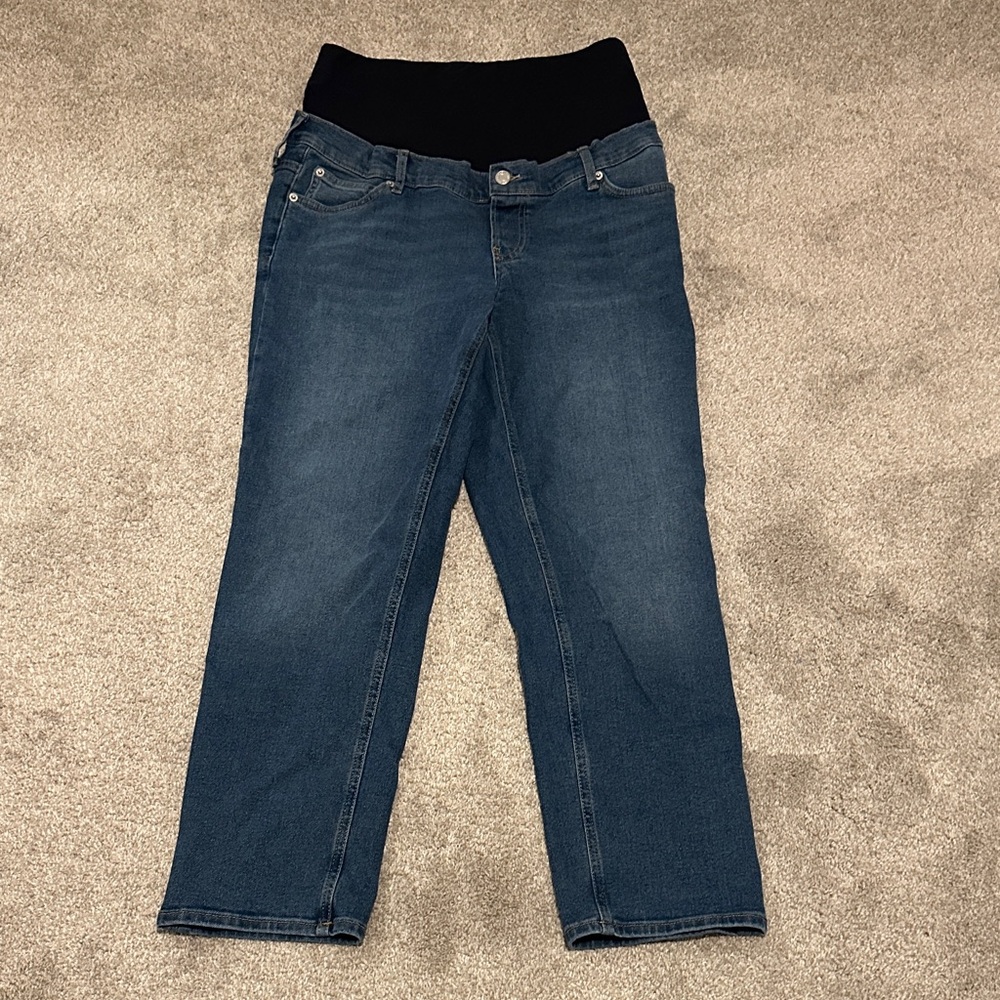 GAP Maternity Dark Blue Jeans with Black Waistband